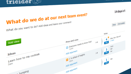 Example: What do we do at our next team event?